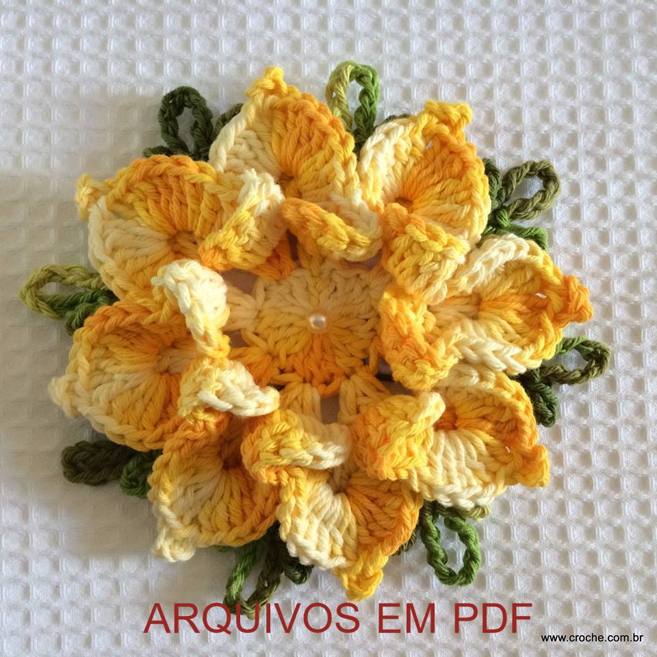 Flor bico de papagaio – Passo a passo – Croche.com.br