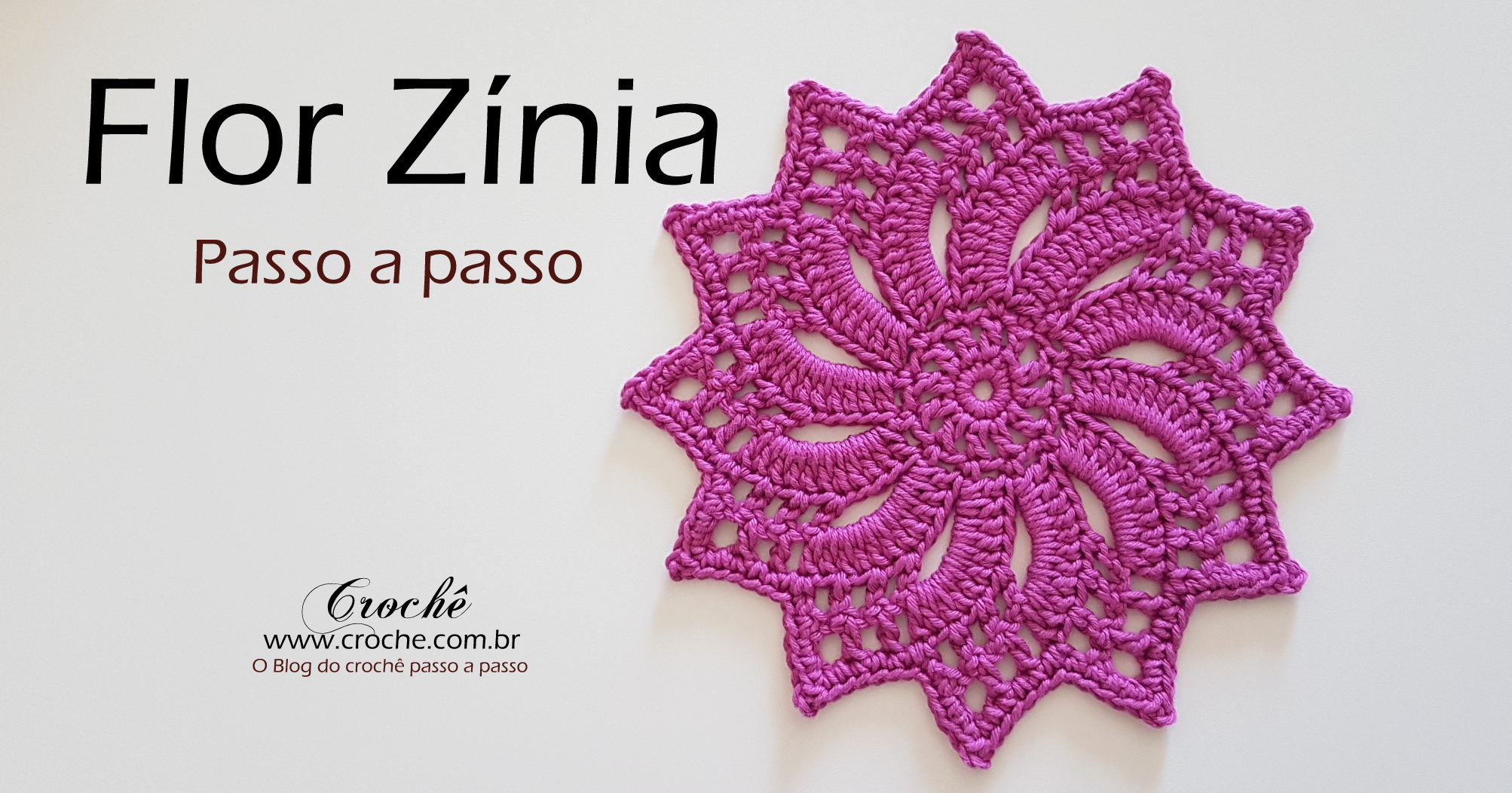Flor Zínia – Passo a passo – Croche.com.br