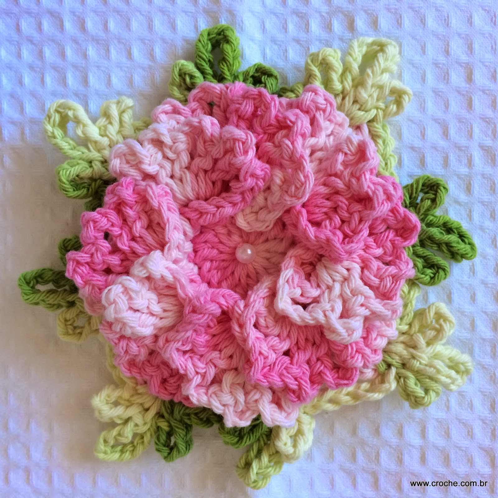 Flor Azaléia passo a passo Croche com br Aparador Rustico De Madeira Para Banheiro ~ Flor Azaléia passo a passo Croche com br