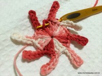 Flor margarida rasteira em crochê (13)