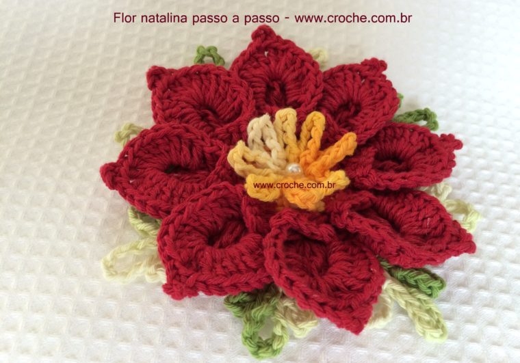 Flor natalina passo a passo