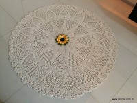 Tapete redondo com flor girasso passo a passo (267)