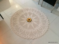 Tapete redondo com flor girasso passo a passo (270)