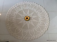 Tapete redondo com flor girasso passo a passo (276)