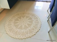 Tapete redondo com flor girasso passo a passo (280)