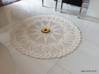 Tapete redondo com flor girasso passo a passo (285)