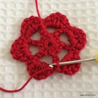 Fio posicionado no avesso da flor