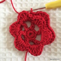 Detalhe do fio no avesso da flor