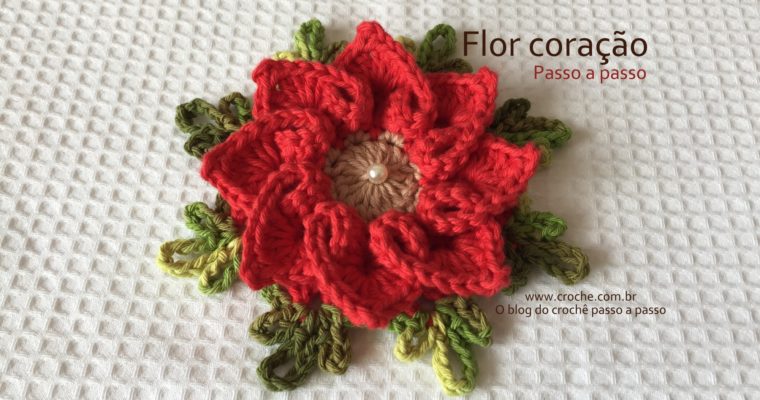 Flor coração passo a passo