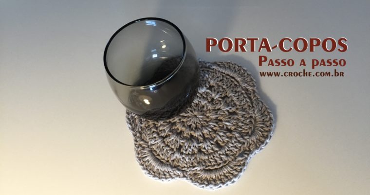 Porta-copos de crochê