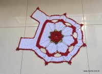 Jogo de banheiro camélia - tapete do vaso (235)
