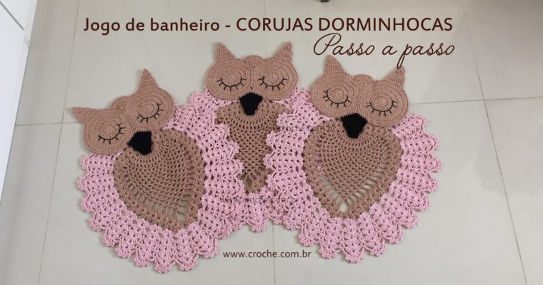 Jogo de banheiro corujas dormindo