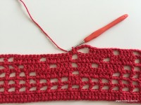 Tapete vermelho em crochê filé (100)