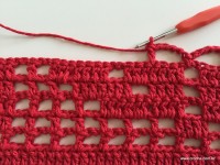 Tapete vermelho em crochê filé (103)