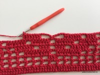 Tapete vermelho em crochê filé (104)