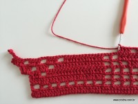 Tapete vermelho em crochê filé (107)
