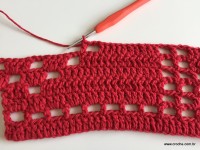 Tapete vermelho em crochê filé (108)