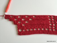 Tapete vermelho em crochê filé (111)