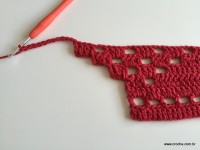 Tapete vermelho em crochê filé (112)