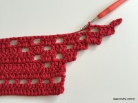 Tapete vermelho em crochê filé (113)