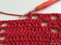 Tapete vermelho em crochê filé (115)