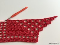 Tapete vermelho em crochê filé (116)