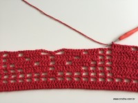 Tapete vermelho em crochê filé (118)