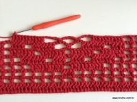 Tapete vermelho em crochê filé (131)