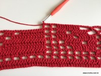 Tapete vermelho em crochê filé (133)