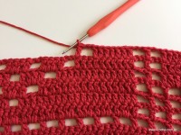 Tapete vermelho em crochê filé (135)