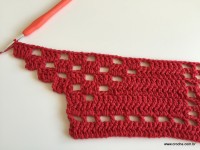 Tapete vermelho em crochê filé (136)