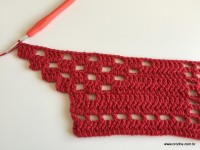 Tapete vermelho em crochê filé (137)