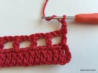 Tapete vermelho em crochê filé (14)