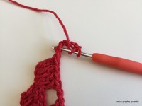 Tapete vermelho em crochê filé (140)