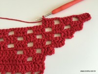 Tapete vermelho em crochê filé (144)