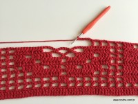 Tapete vermelho em crochê filé (150)