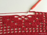 Tapete vermelho em crochê filé (151)
