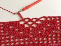 Tapete vermelho em crochê filé (153)
