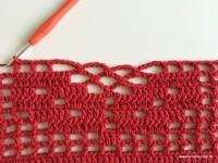 Tapete vermelho em crochê filé (156)