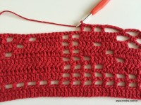 Tapete vermelho em crochê filé (157)