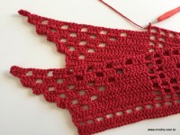 Tapete vermelho em crochê filé (158)