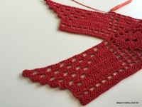 Tapete vermelho em crochê filé (159)