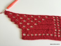 Tapete vermelho em crochê filé (160)