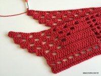 Tapete vermelho em crochê filé (164)