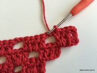 Tapete vermelho em crochê filé (166)