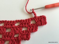 Tapete vermelho em crochê filé (167)