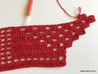 Tapete vermelho em crochê filé (169)
