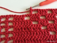 Tapete vermelho em crochê filé (173)