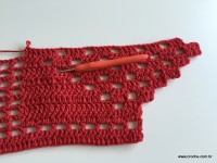 Tapete vermelho em crochê filé (175)