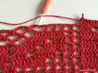 Tapete vermelho em crochê filé (178)